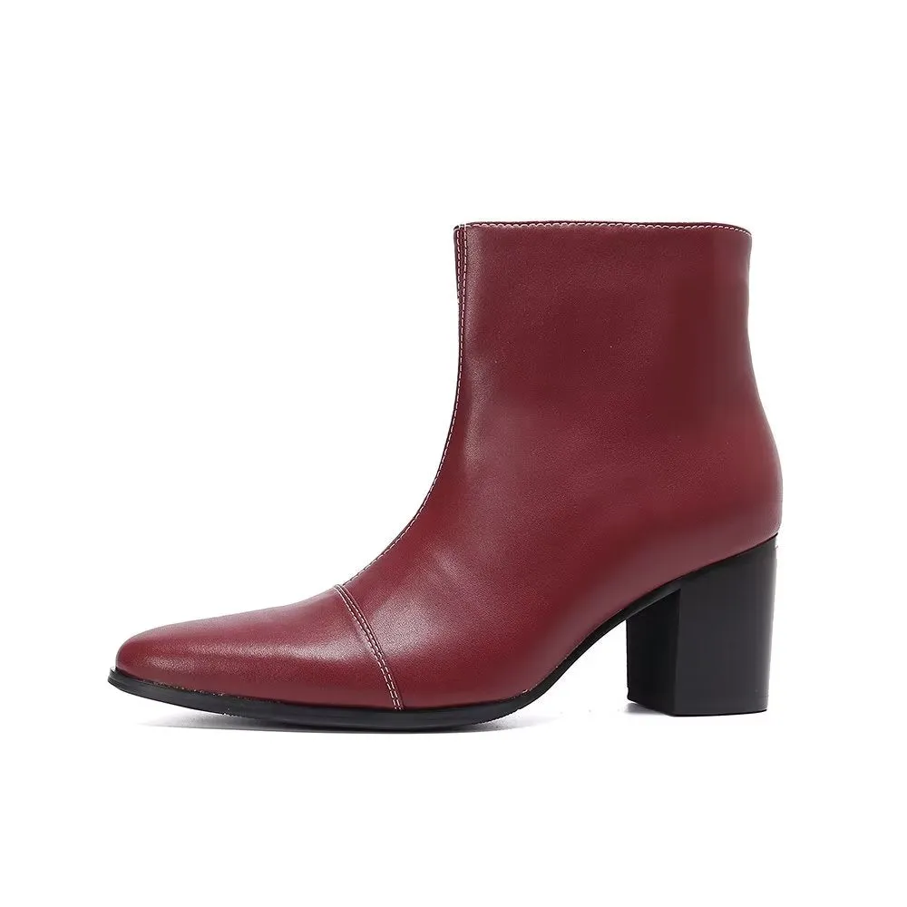 LuxeLeather Exotic Texture Dress Boots