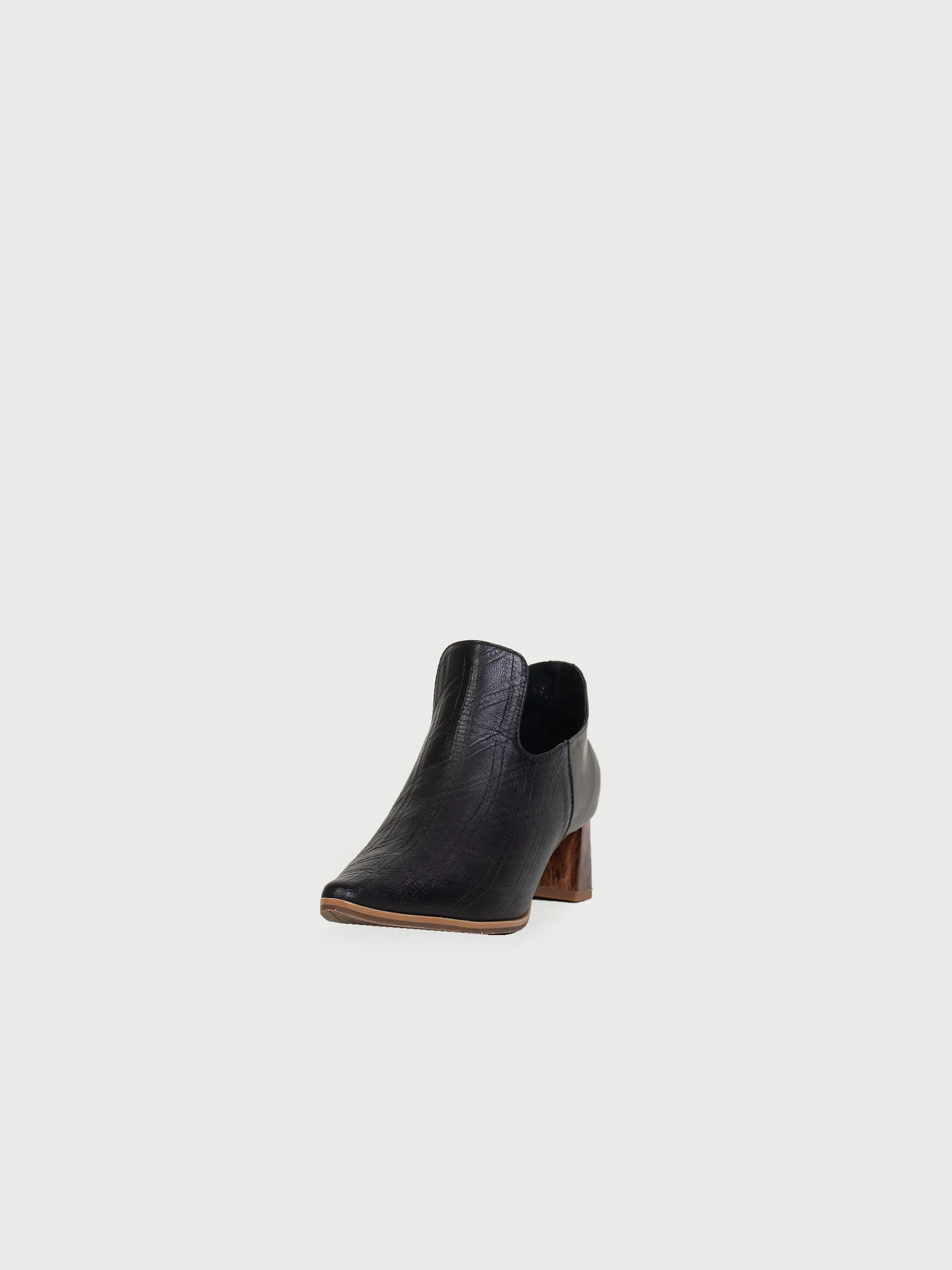 Pointed Marble-Heel Ankle Boots